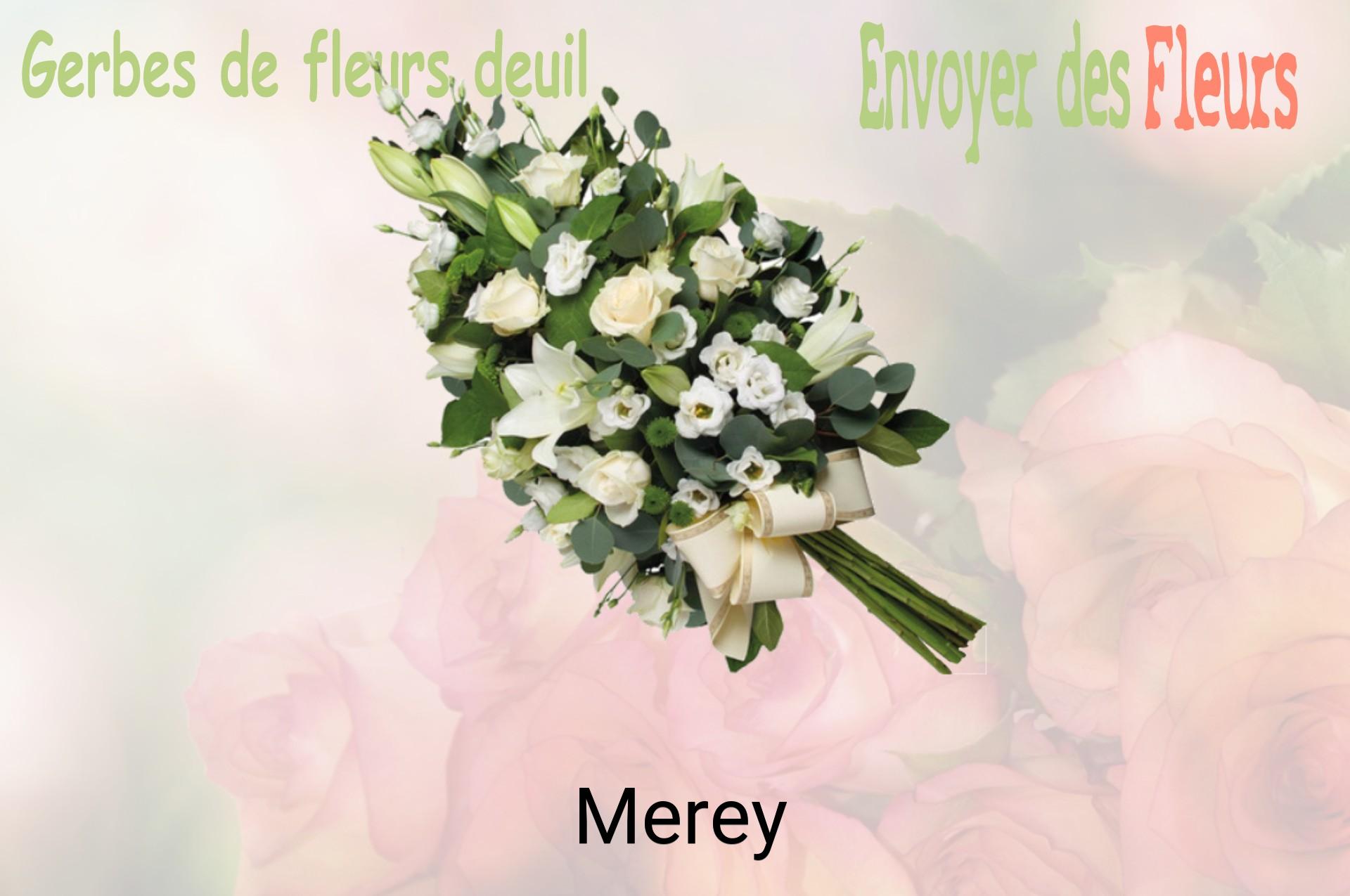 Gerbe de fleurs de deuil livrée à Merey